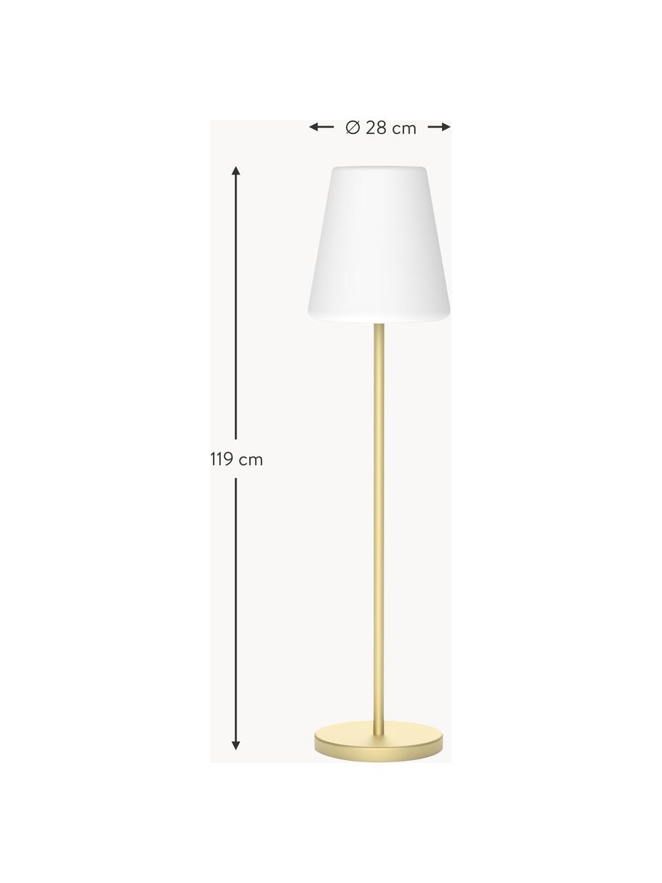 Lampe de jardin solaire intensité variable avec télécommande Lola, Blanc, doré, Ø 28 x haut. 119 cm