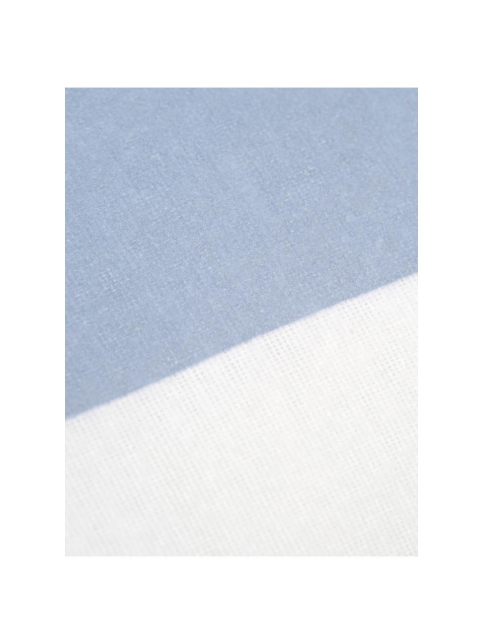 Oboustranný pruhovaný flanelový povlak na polštář Dora, 2 ks, Bílá, světle modrá