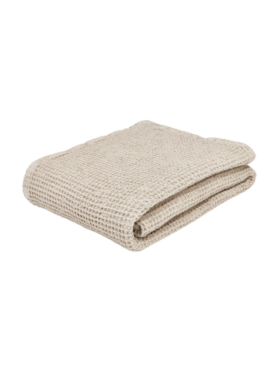 Couvre-lit en coton gaufré Lois, 100 % coton, Beige, larg. 180 x long. 260 cm (pour lits jusqu'à 140 x 200 cm)