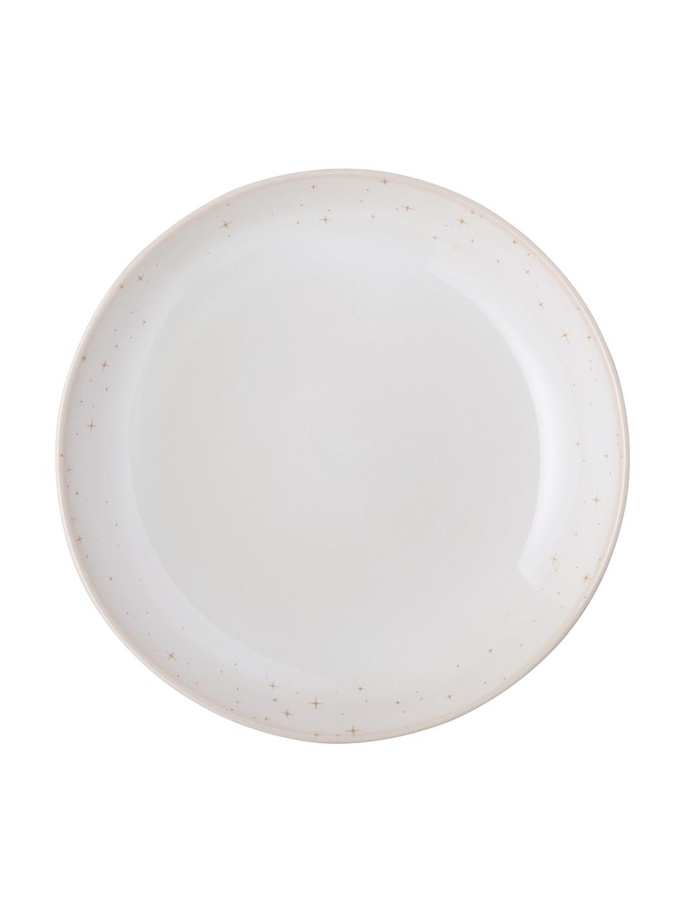 Servierplatte Winter Glow, Premium Porzellan, Hellbeige, Weiß, Ø 24 x H 9 cm
