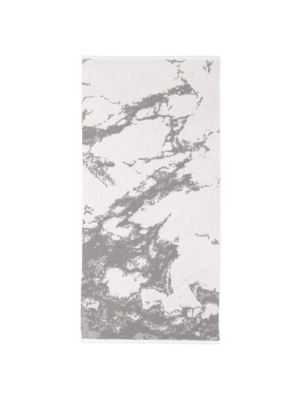Handtuch Malin in verschiedenen Größen, mit Marmor-Print, Grau, Cremeweiß, Duschtuch, B 70 x L 140 cm