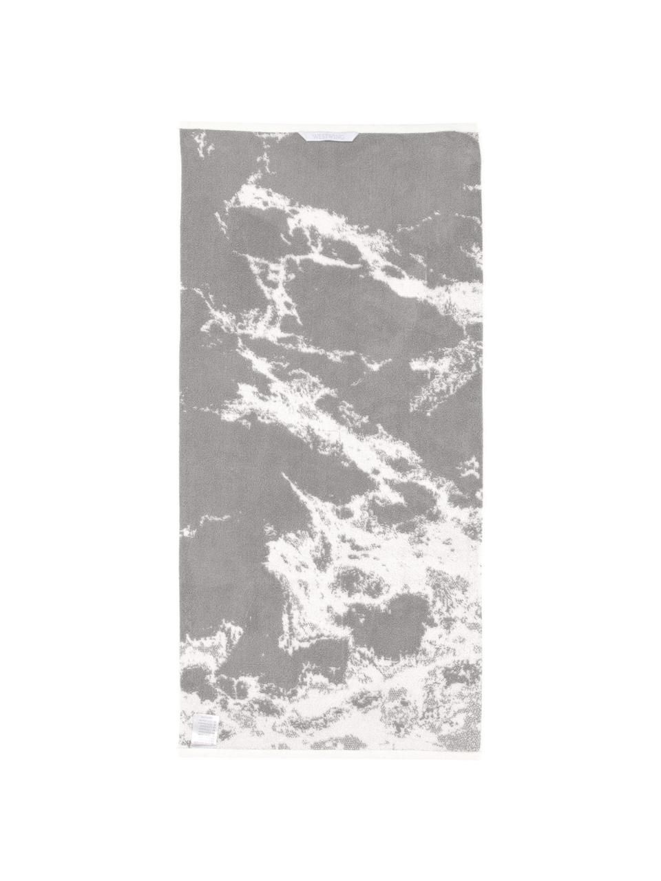 Asciugamano con motivo effetto marmo Malin, Grigio, bianco crema, Telo bagno, Larg. 70 x Lung. 140 cm