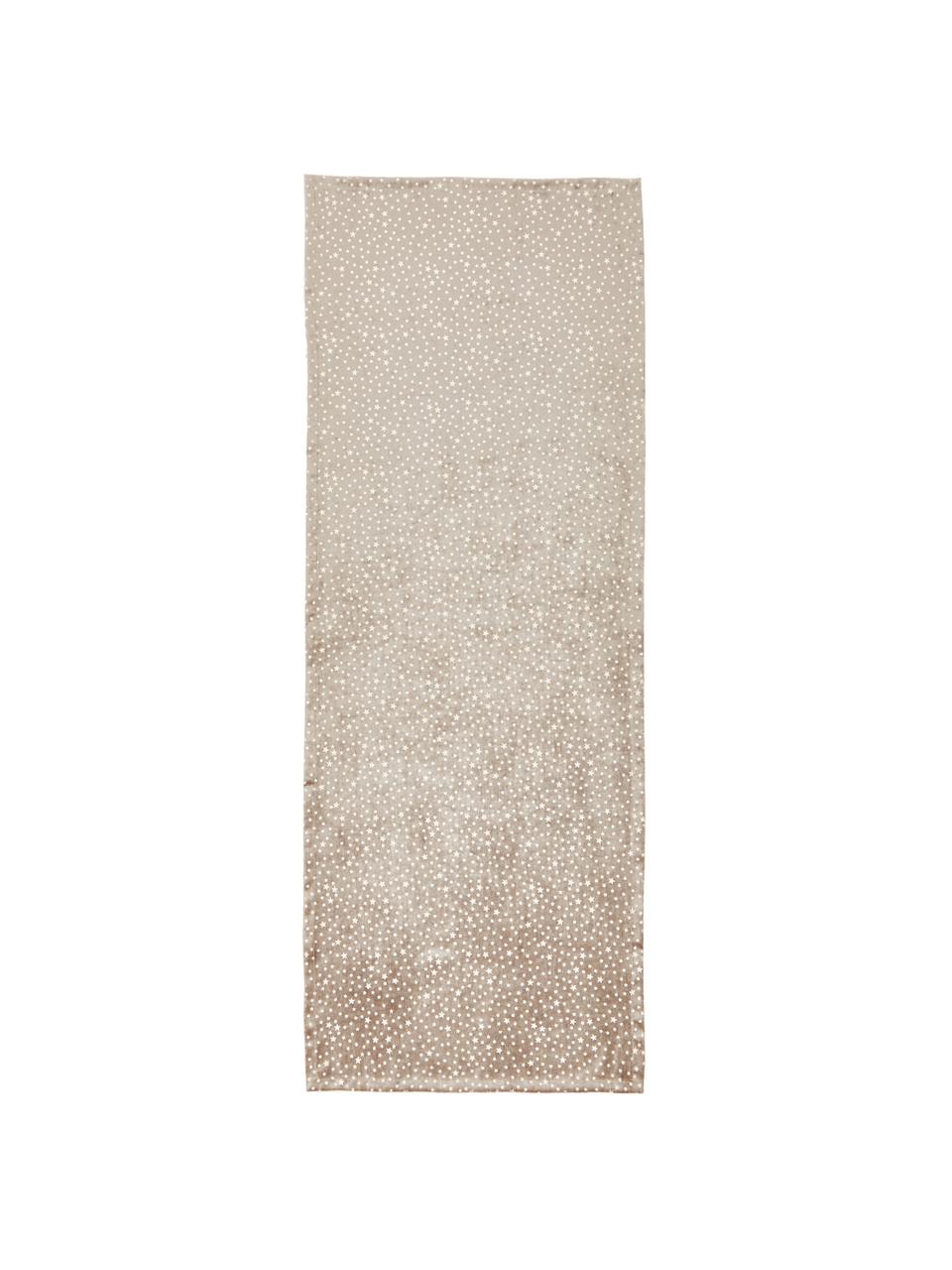 Chemin de table en velours Estrella, Beige, couleur dorée