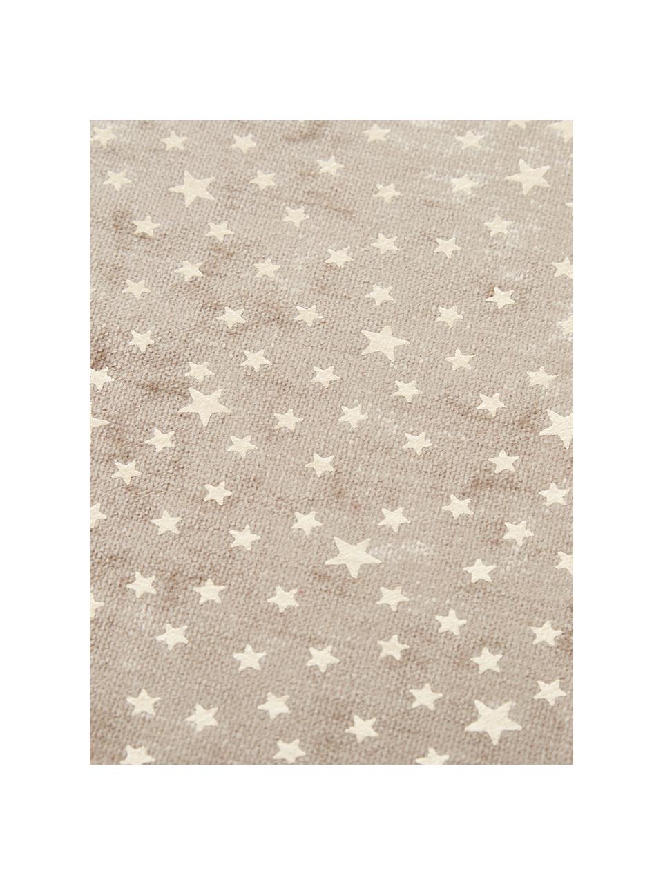 Samt-Tischläufer Estrella mit feinen Punkten, Polyestersamt, Beige, Goldfarben, 50 x 140 cm