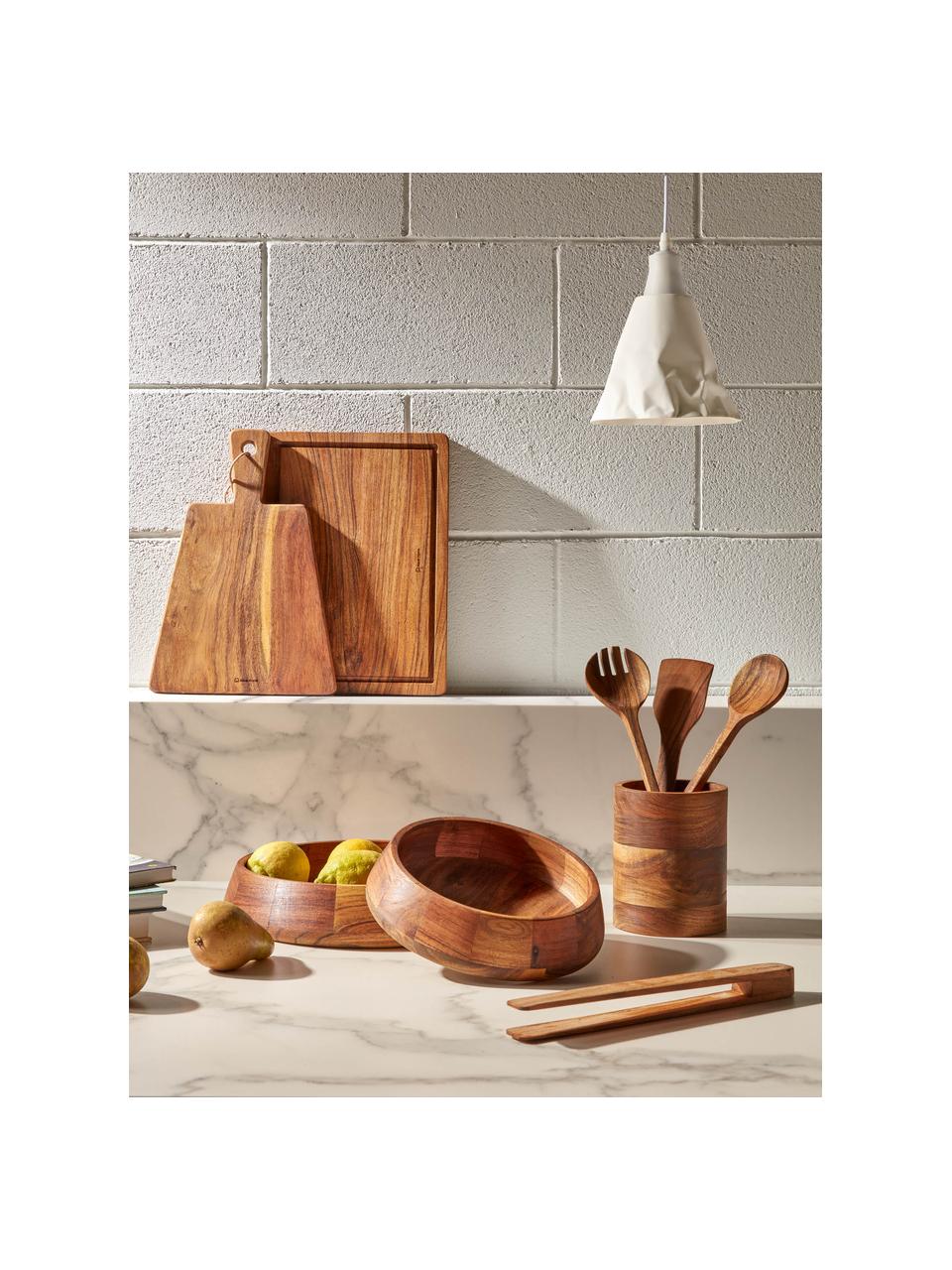 Saladebestekken Yanila van acaciahout, set van 2, Geolied acaciahout, Acaciahout, L 30 cm