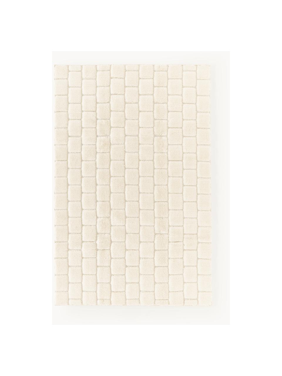 Ručně tkaný koberec s různou výškou povrchu Adley, 78 % vlna, 20 % bavlna, 2 % polyester

V prvních týdnech používání vlněných koberců se může objevit charakteristický jev uvolňování vláken, který po několika týdnech používání zmizí., Krémově bílá, Š 80 cm, D 150 cm (velikost XS)