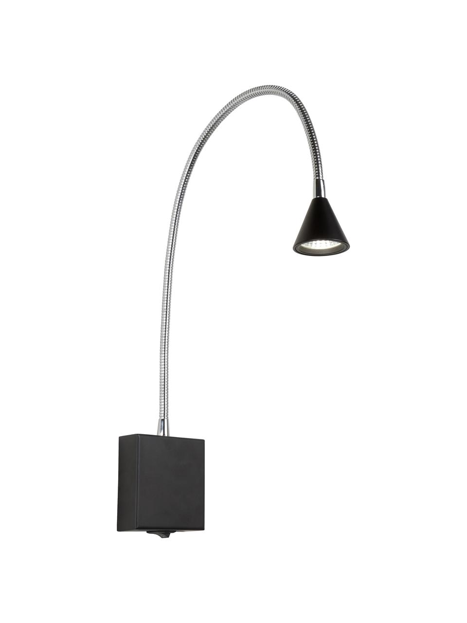 Verstellbare LED-Wandleuchte Buddy, Lampenschirm: Metall, beschichtet, Schwarz, 50 x 60 cm