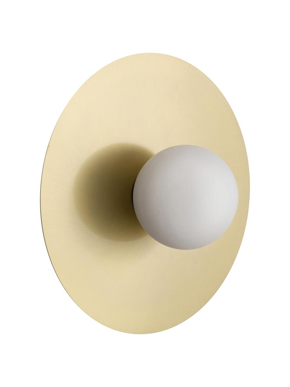 Nástenná/stropná lampa Starling, Mosadzné odtiene, biela, Ø 33 x H 14 cm