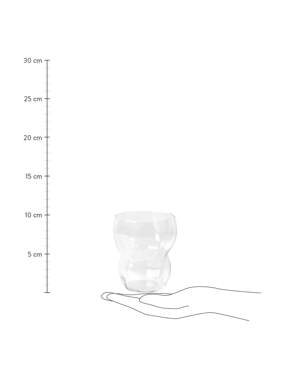 Bicchiere acqua in vetro soffiato in forma organica Limfjord 4 pz, Vetro, Trasparente, Ø 8 x Alt. 9 cm, 250 ml