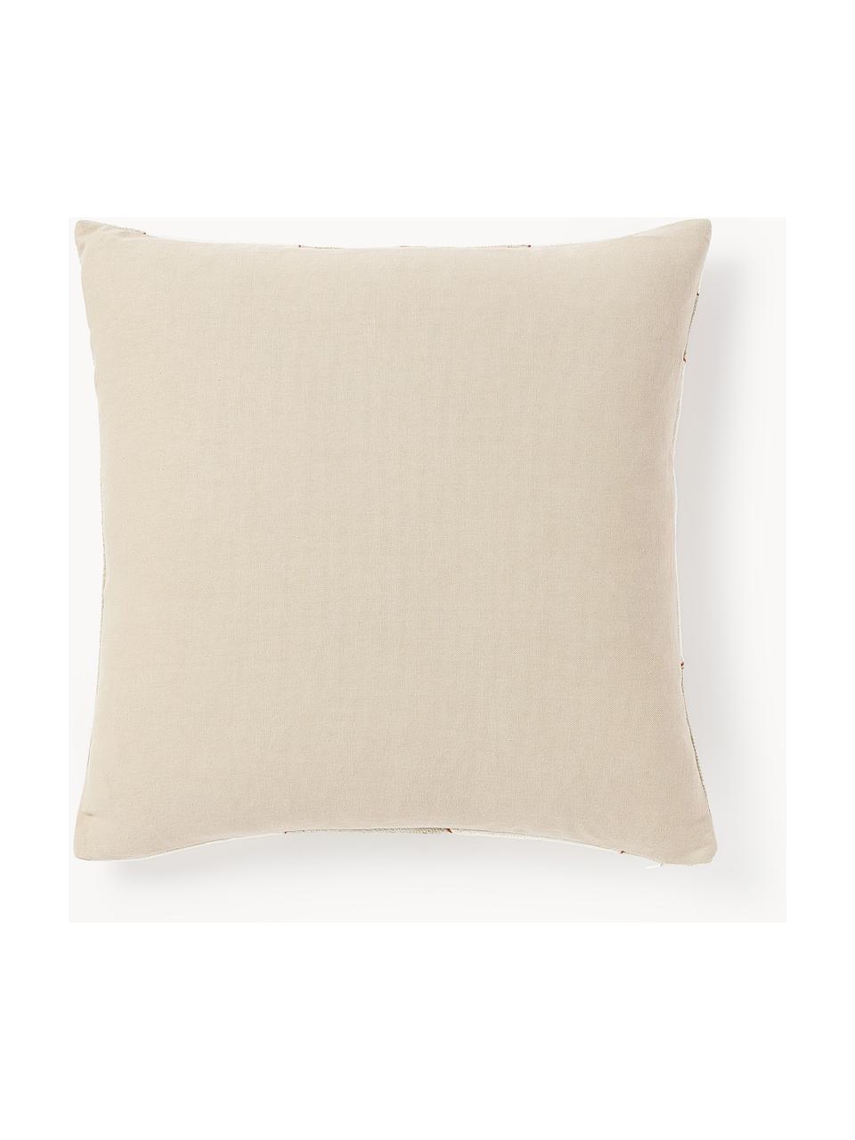 Housse de coussin 50x50 avec motif abstrait Kobe, Blanc cassé, beige, terracotta, larg. 50 x long. 50