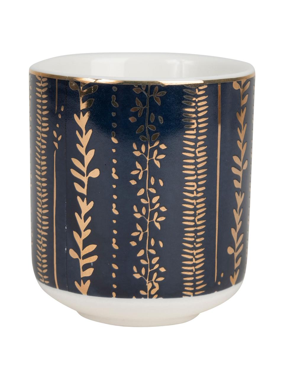 Set tazze da caffè con piattini Veg-Gold 8 pz, Porcellana, bambù, Rosa, blu, Ø 6 x Alt. 7 cm