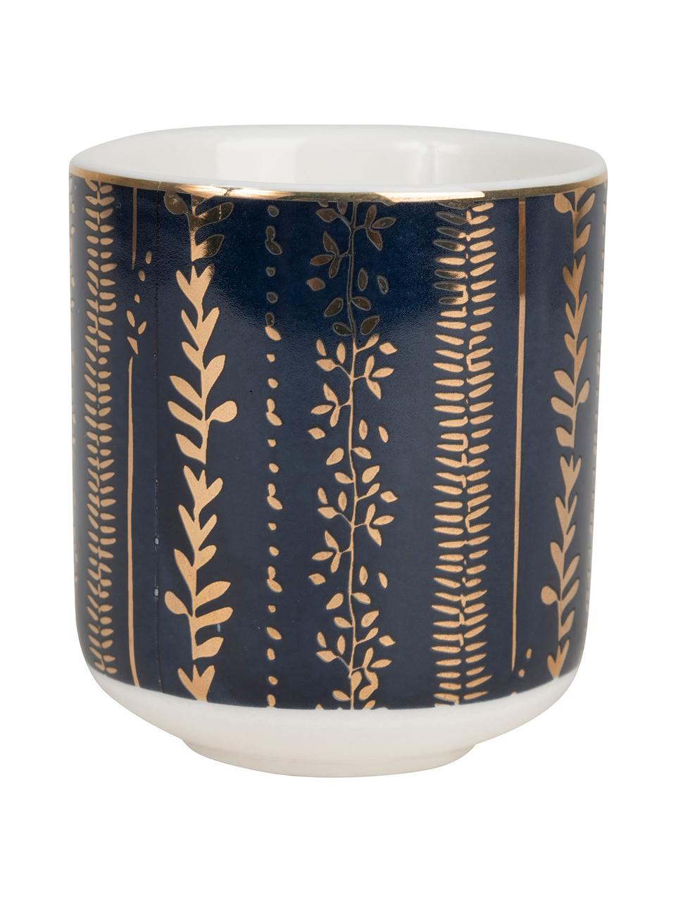 Tasse espresso porcelaine Veg-Gold avec sous-tasses, 8 élém., Rose, bleu