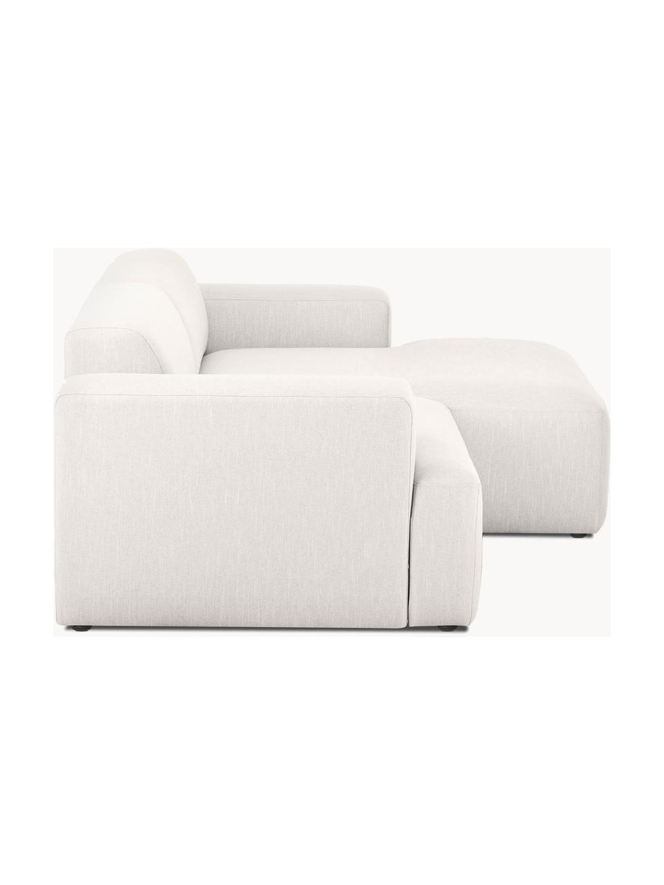 Ecksofa Melva (3-Sitzer), Bezug: 100% Polyester Der hochwe, Gestell: Massives Kiefernholz, Spa, Webstoff Greige, B 239 x T 143 cm, Eckteil links