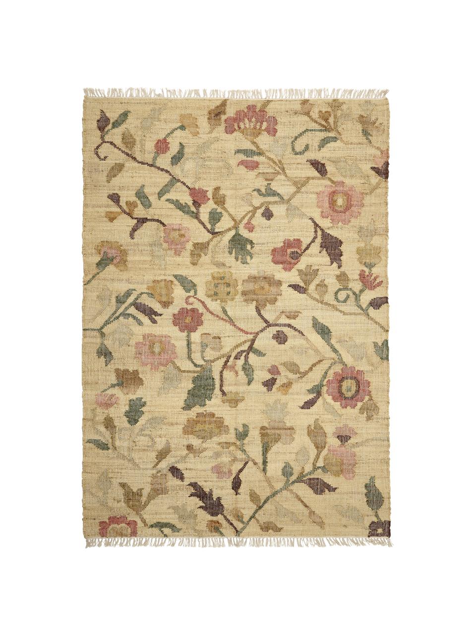 Jutový koberec s třásněmi Flora, 100% juta, Béžová, více barev, Š 200 cm, D 300 cm (velikost L)