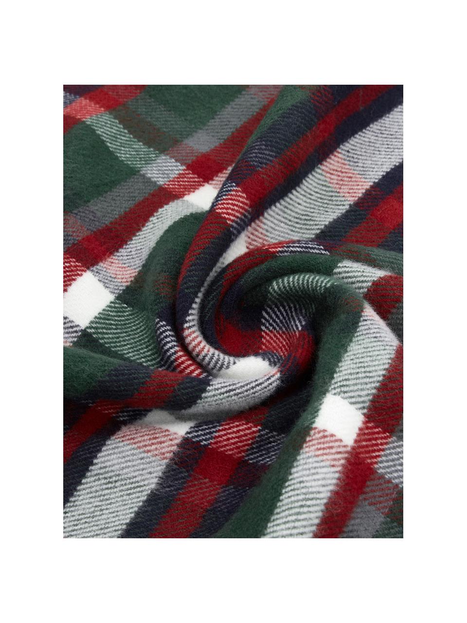 Kariertes Plaid Tartan mit Fransen, 100% Acryl, Mehrfarbig, 130 x 170 cm