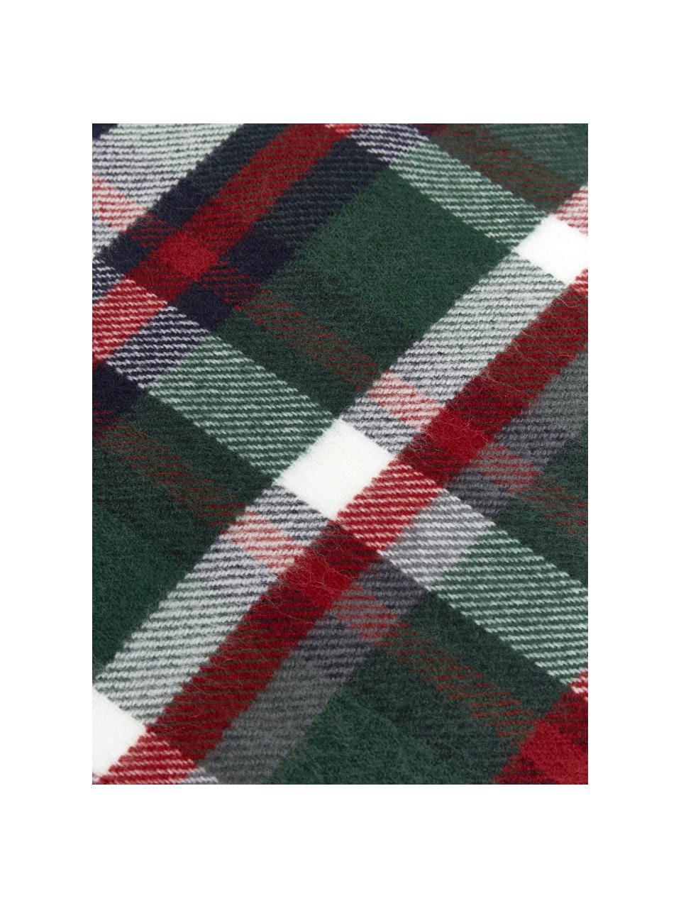 Kariertes Plaid Tartan mit Fransen, 100% Acryl, Mehrfarbig, 130 x 170 cm