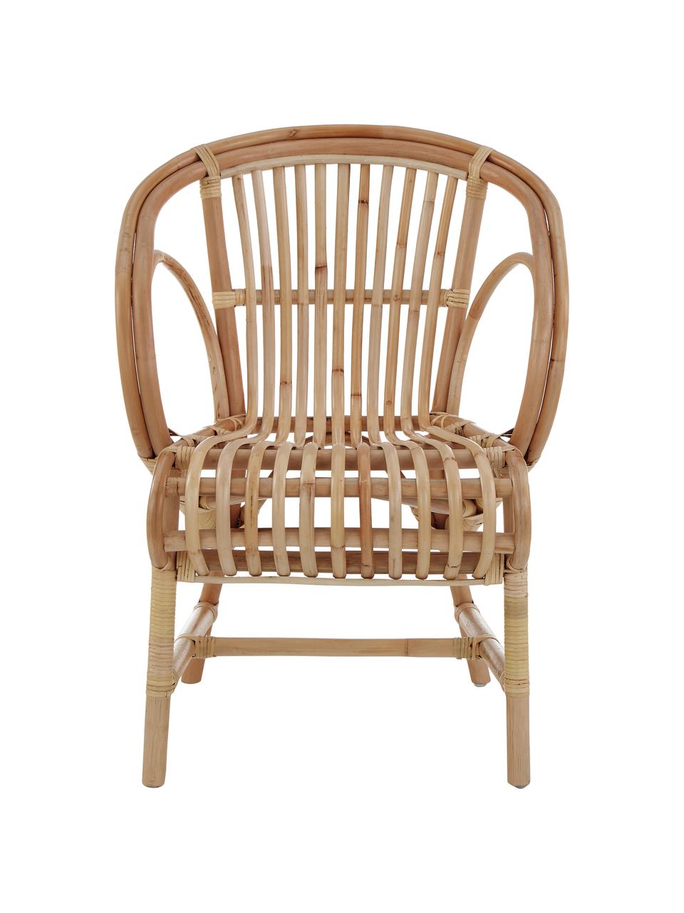 Sedia con braccioli in rattan Alona, Rattan, Marrone chiaro, L 62 x A 82 cm