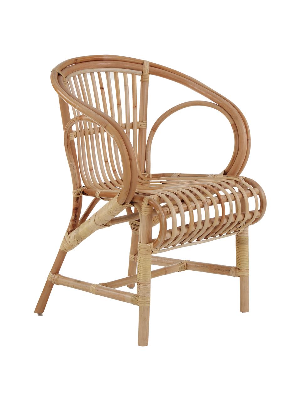 Krzesło z rattanu Alona, Rattan, Jasny brązowy, S 62 x W 82 cm