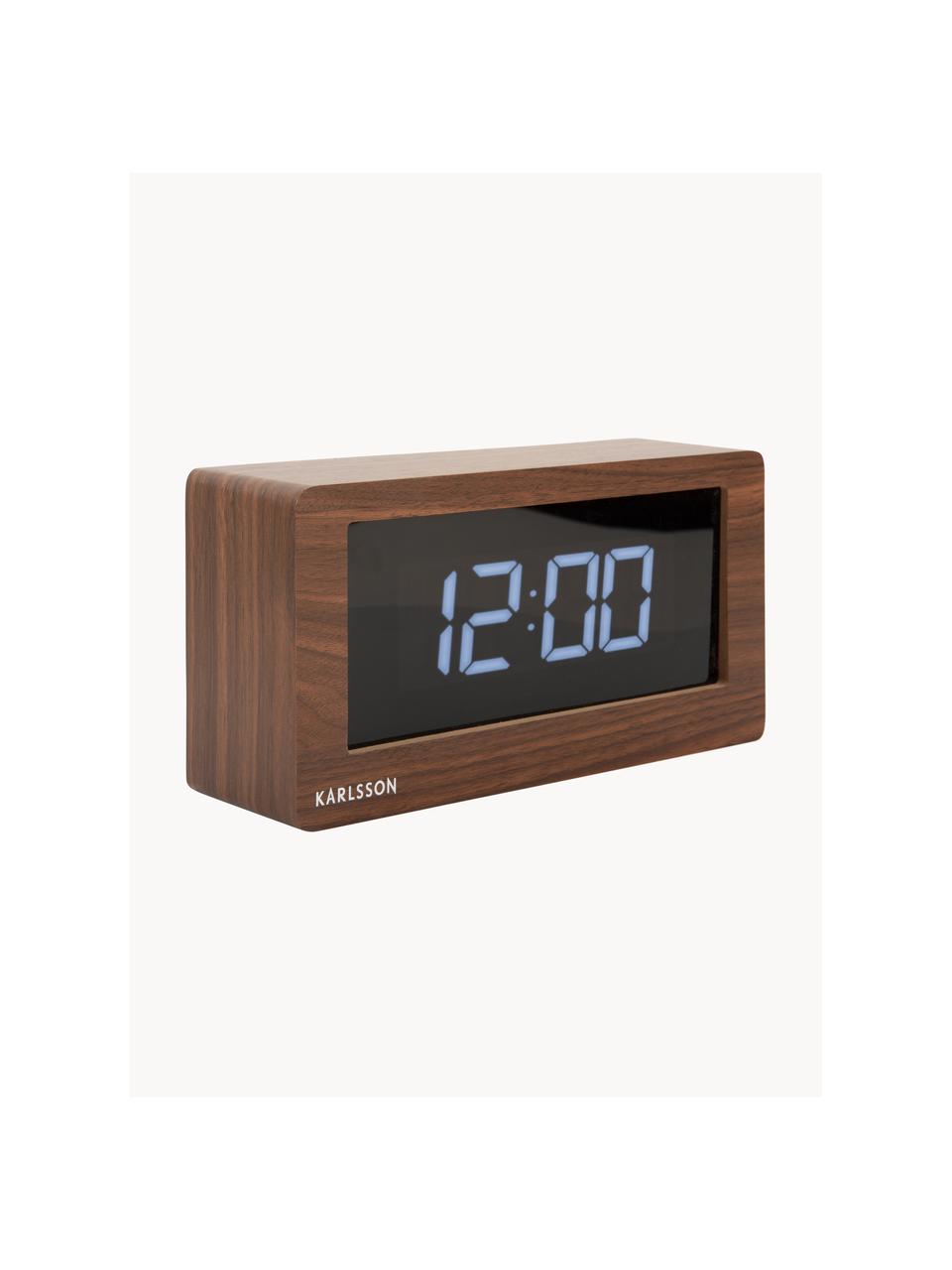 Despertador LED Boxed, Chapa de madera, Madera, negro, An 25 x Al 13 cm