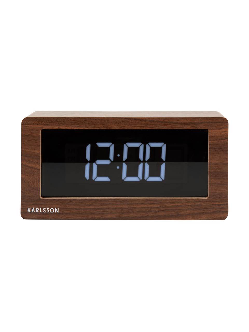 Despertador LED Boxed, Chapa de madera, Madera, negro, An 25 x Al 13 cm