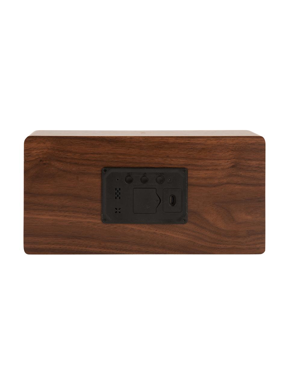 Réveil LED Boxed, Placage en bois, Bois, noir, larg. 25 x haut. 13 cm