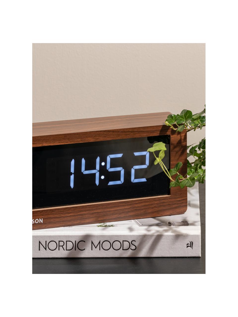 Reloj LED Boxed, Chapa de madera, Madera, negro, An 25 x Al 13 cm