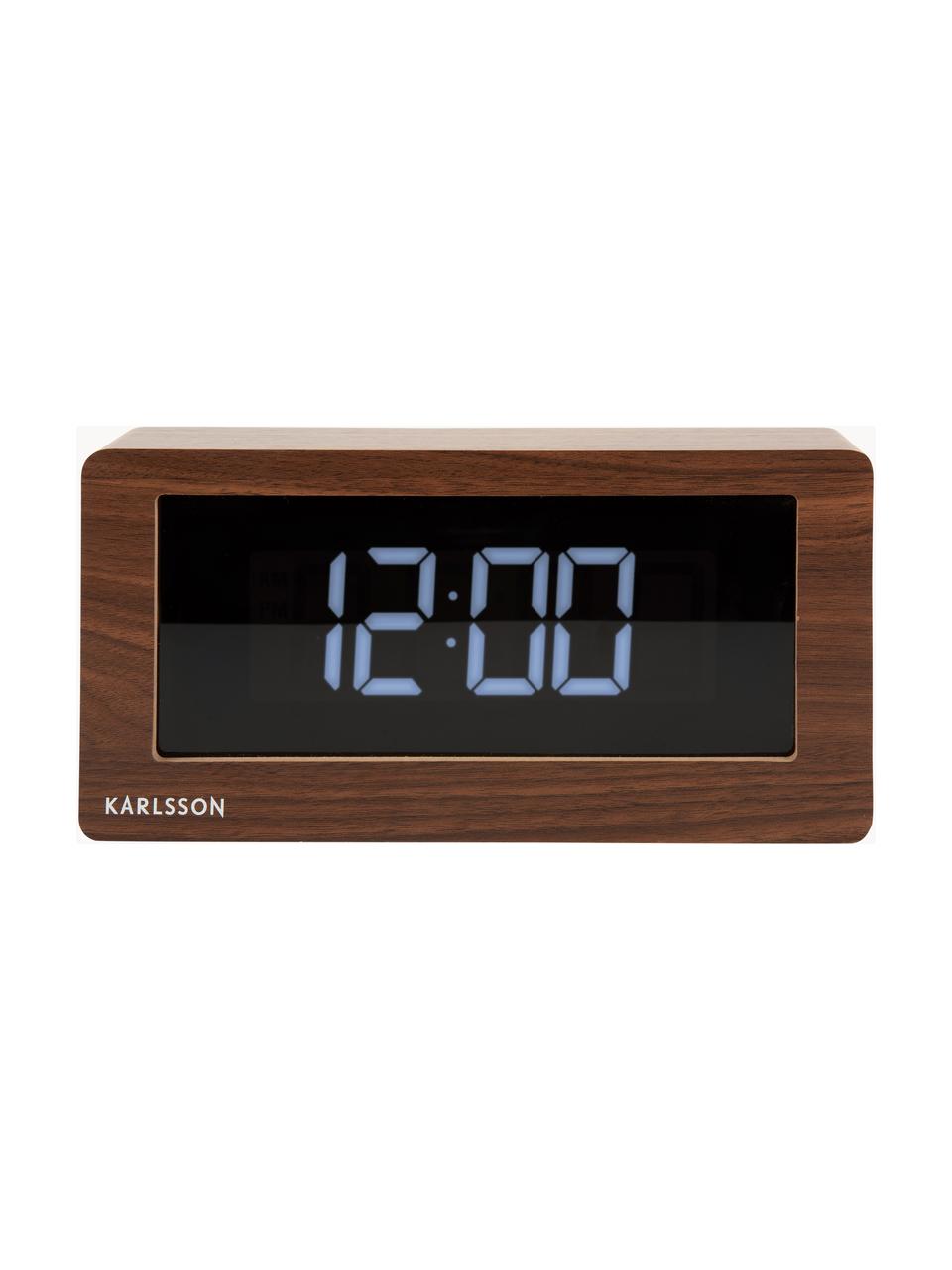 LED-Uhr Boxed, Holzfurnier, Holz, Schwarz, B 25 x H 13 cm