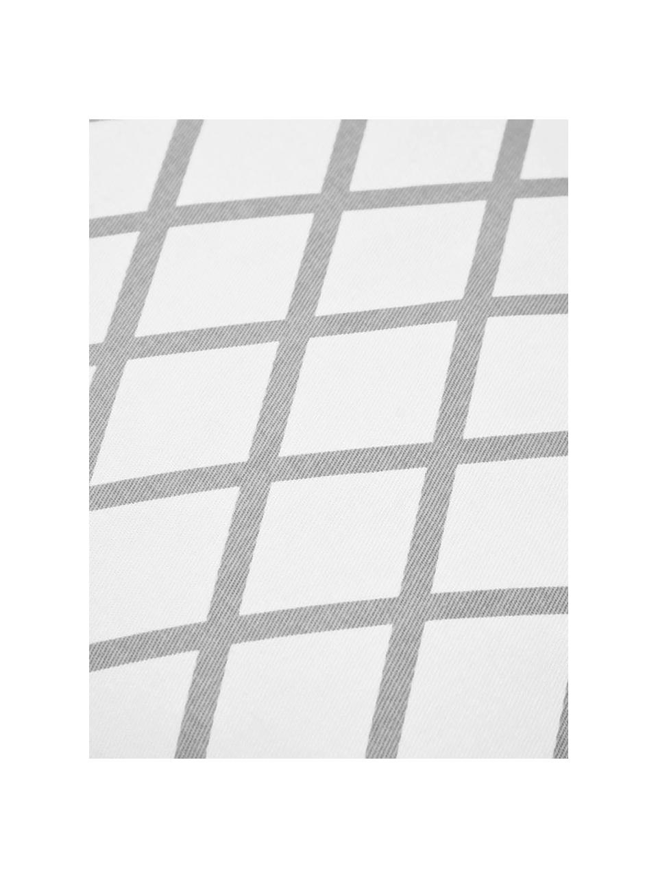 Kussenhoes Romy met ruitjesmotief in grijs/wit, 100% katoen, panamabinding, Grijs, crèmekleurig, 40 x 40 cm