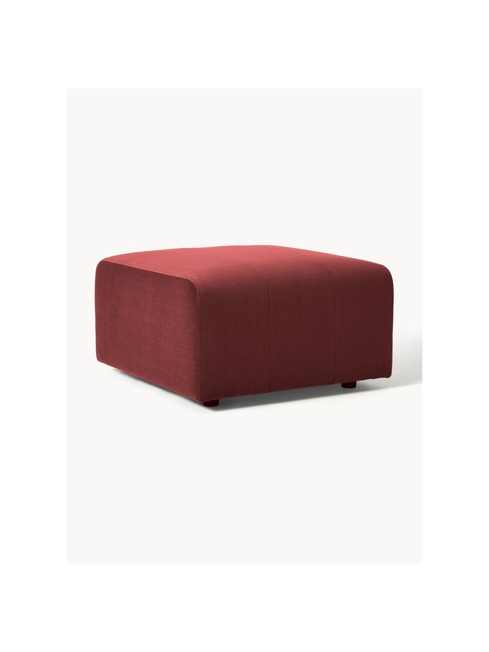 Sofa-Hocker Lena aus Samt, Bezug: Samt (100 % Polyester) De, Gestell: Kiefernholz, Schichtholz,, Samt Weinrot, B 76 x T 76 cm