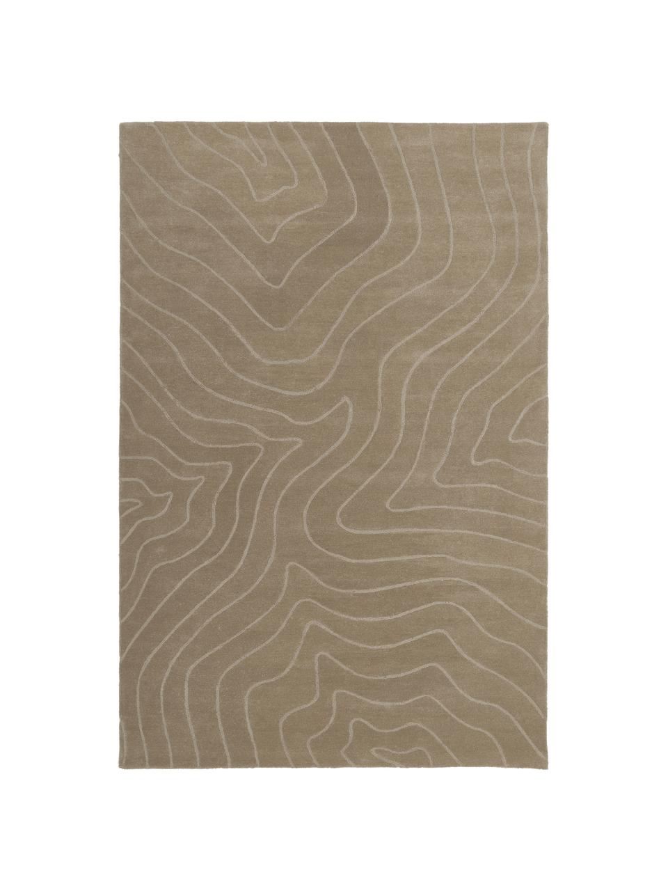 Alfombra artesanal de lana Aaron, Parte superior: 100% lana, Reverso: 100% algodón Las alfombra, Gris pardo, An 300 x L 400 cm (Tamaño XL)