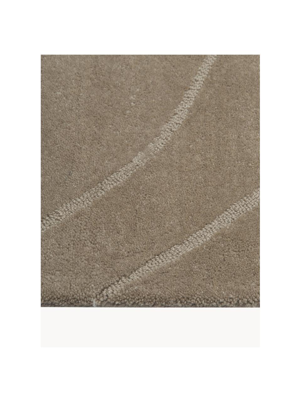 Wollteppich Aaron, handgetuftet, Flor: 100 % Wolle, Taupe, B 300 x L 400 cm (Grösse XL)