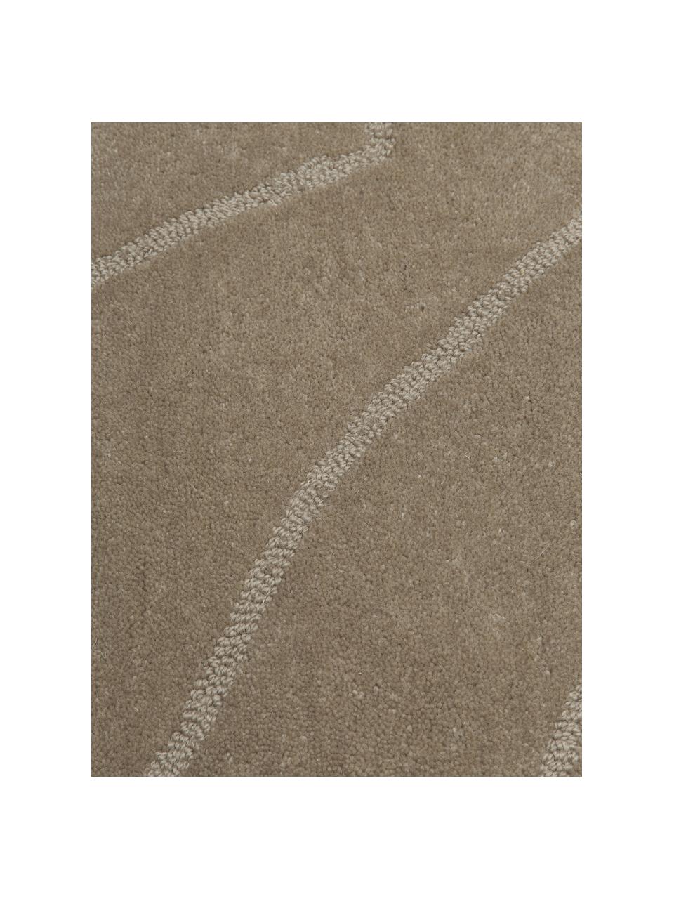 Wollen vloerkleed Aaron, handgetuft, Onderzijde: 100% katoen Bij wollen vl, Taupe, B 300 x L 400 cm (maat XL)