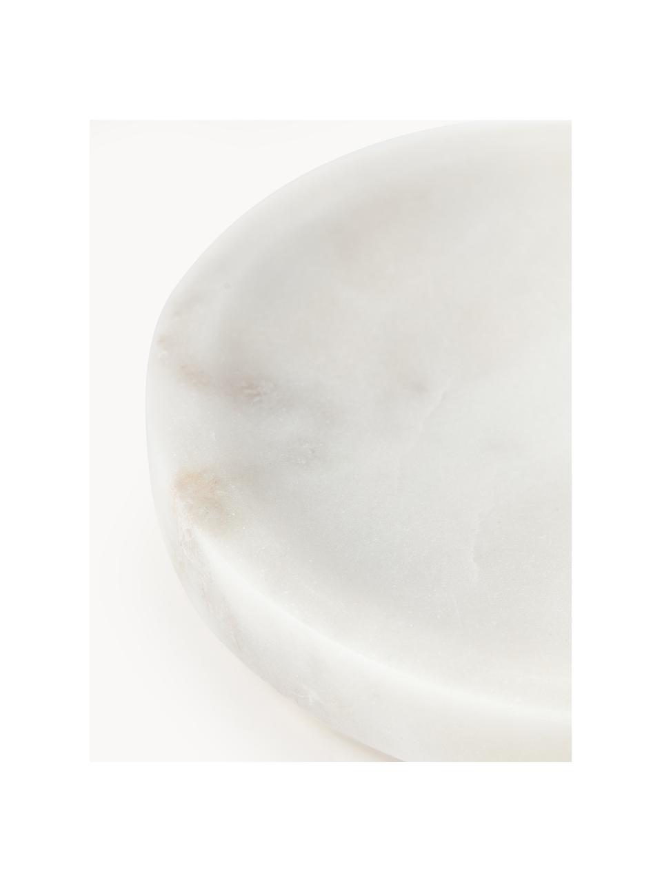 Deko-Schälchen Selina aus Marmor, Marmor, Metall, Weiß, marmoriert, Gold, Ø 14 x H 3 cm