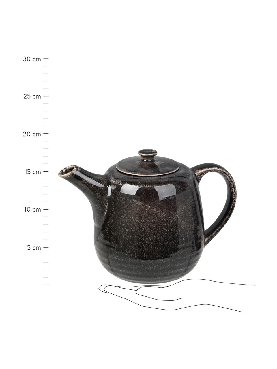 Ręcznie wykonany czajnik Nordic Coal, 1,3 l, Kamionka, Antracytowy, 1,3 l