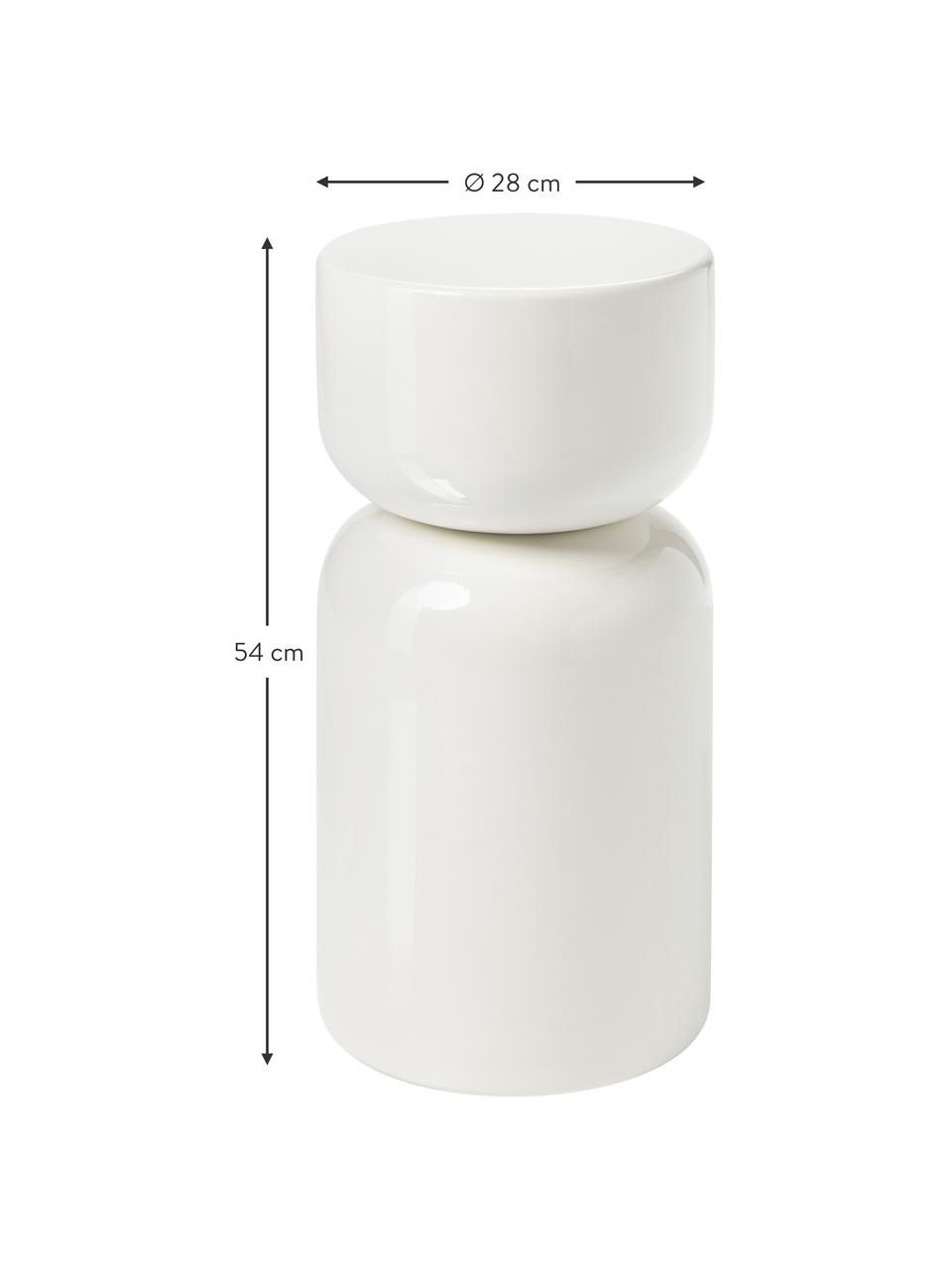 Tables d'appoint Amina, 2 pièces, Métal, revêtement par poudre, Blanc crème, brillant, Ø 28 x haut. 54 cm