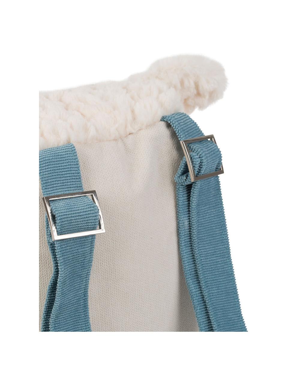 Batoh Shabby, Polyester, Krémově bílá, modrá, Š 22 cm, V 30 cm