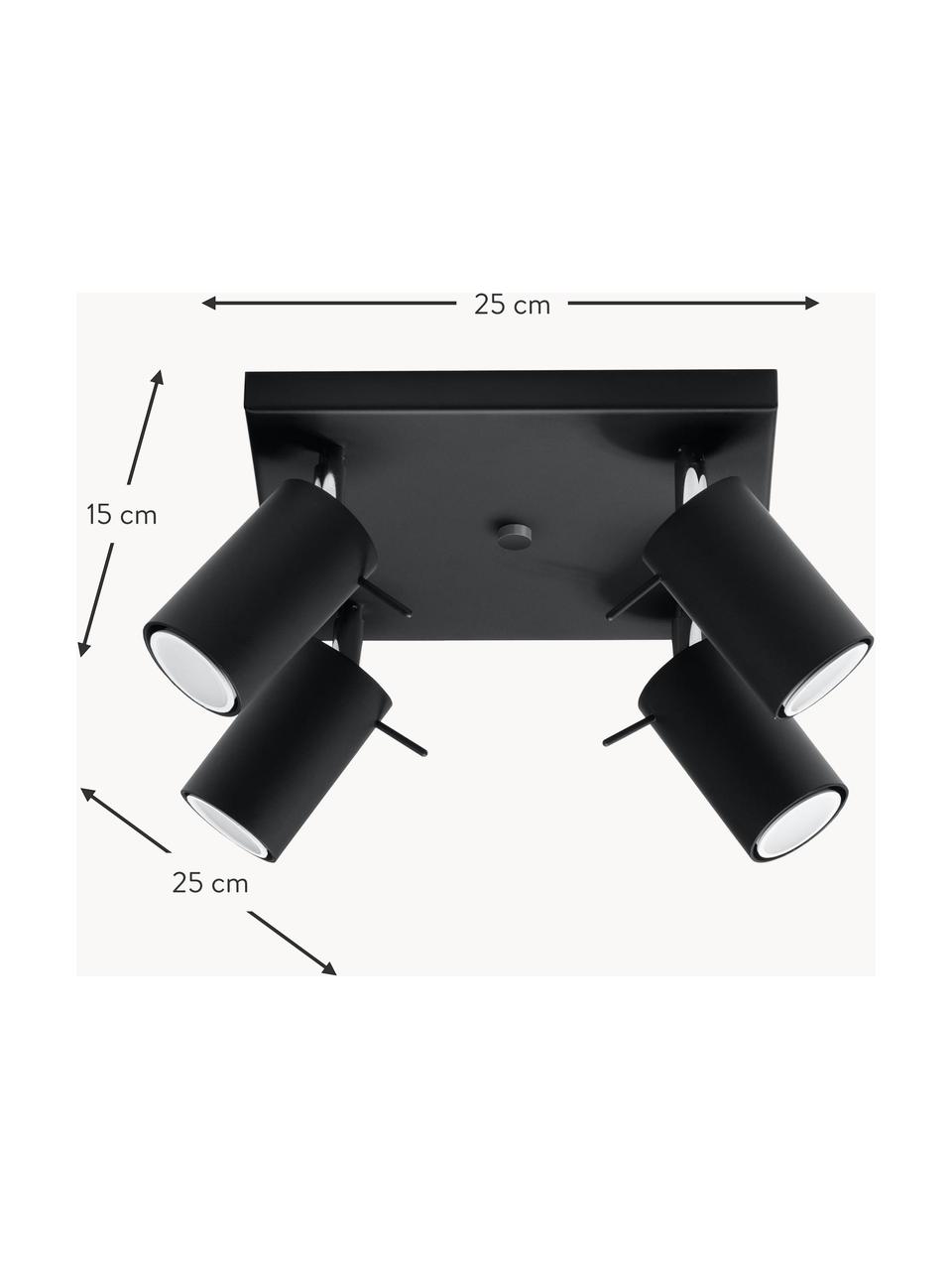 Lampa sufitowa Etna, Czarny, S 25 x W 15 cm