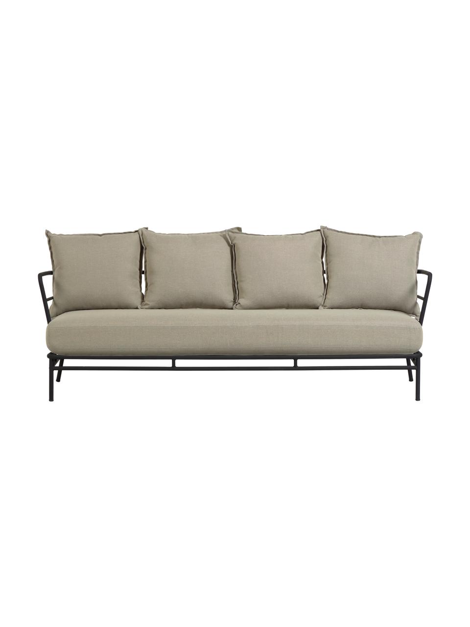 Canapé de jardin 3 places Mareluz, Beige, larg. 197 x prof. 75 cm