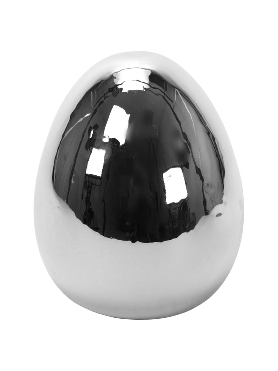 Dekoracyjne jajko wielkanocne z ceramiki Dolomit, Ceramika, Odcienie srebrnego, Ø 17 x W 20 cm