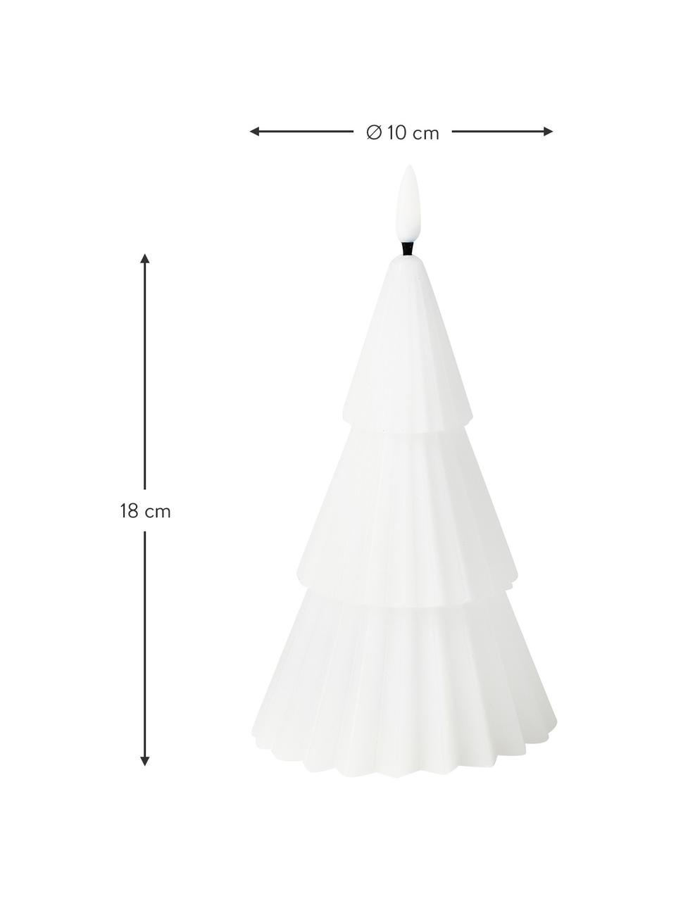 Bougie LED à piles avec fonction minuterie Ladin, Cire, plastique, Blanc, Ø 10 x haut. 18 cm