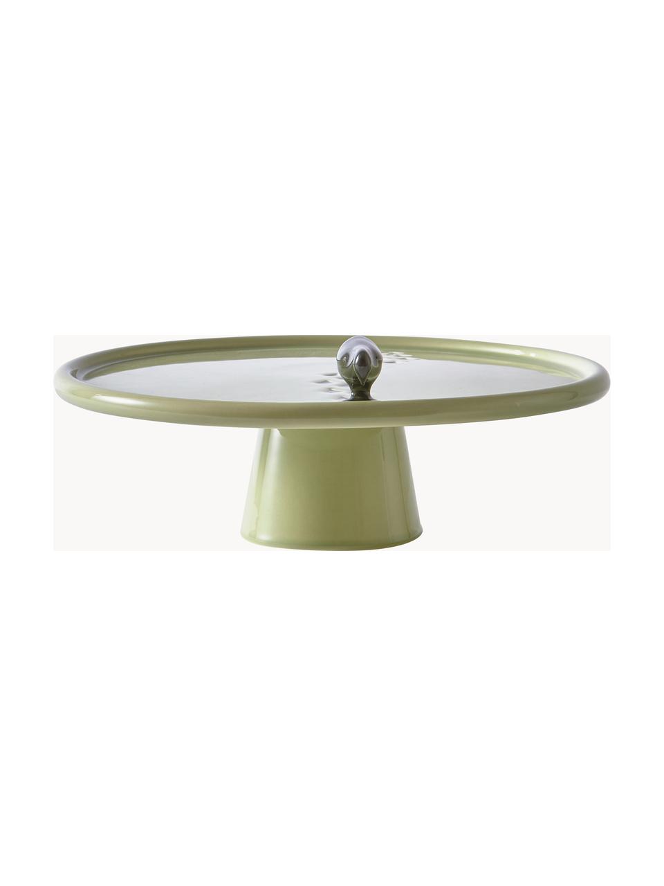 Ručně vyrobený servírovací talíř z keramiky Walking Duck, Keramika, Odstíny zelené, Ø 30 cm
