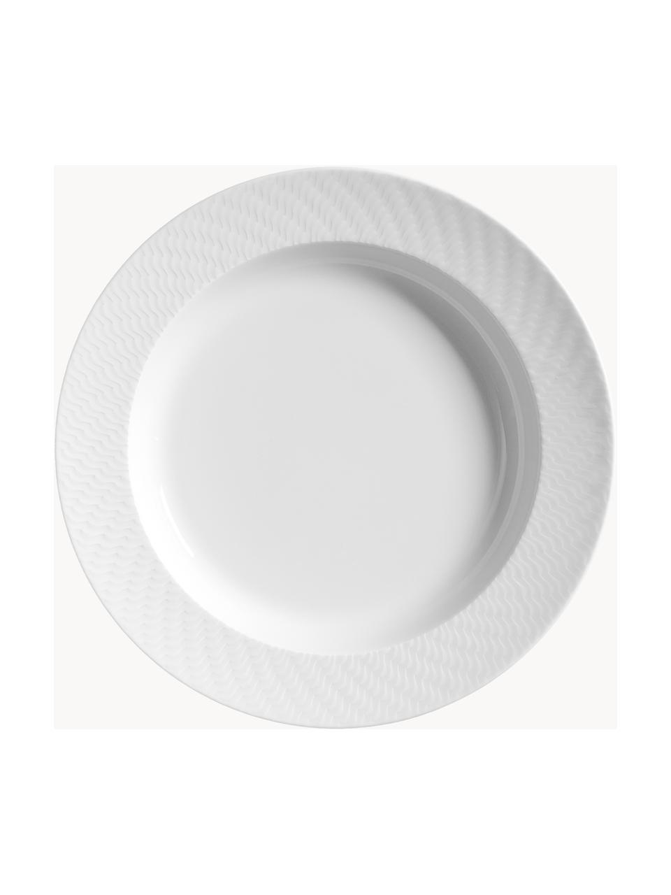 Ručne vyrobené taniere na cestoviny z porcelánu No. 41, 2 ks, Porcelán, Biela, Ø 23 cm