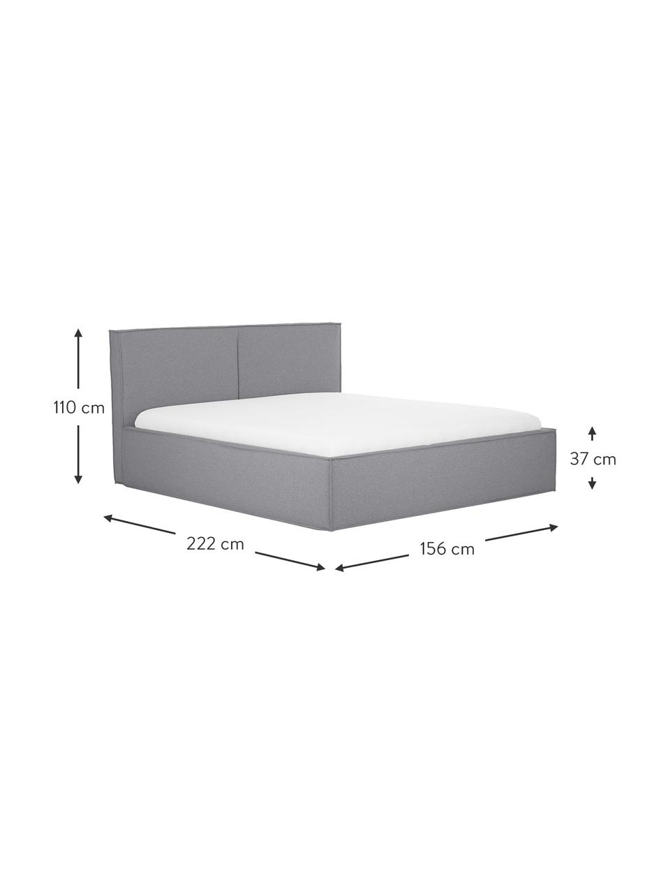 Čalouněná postel s úložným prostorem Dream, Tmavě šedá, Š 200 cm, D 200 cm
