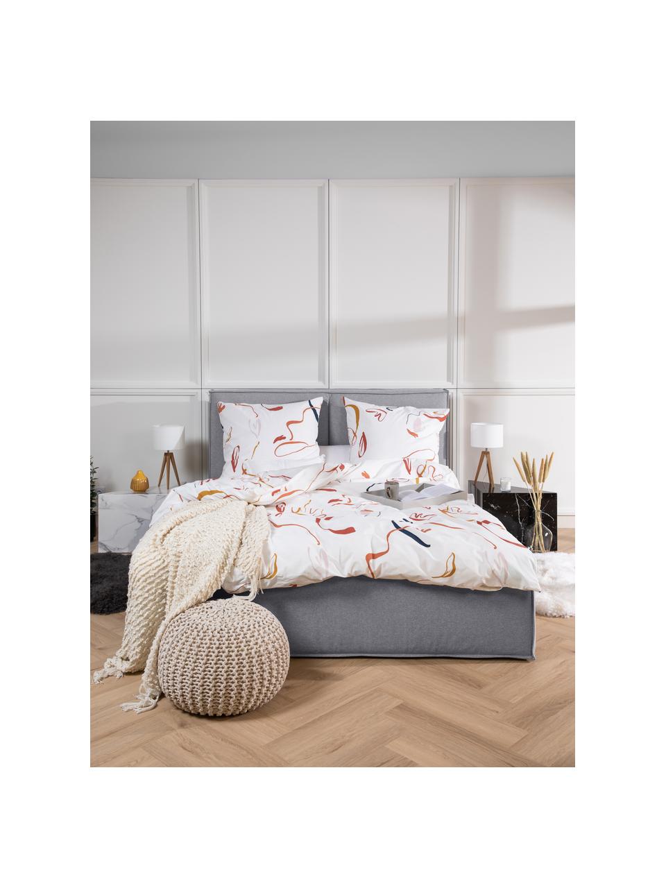 Gestoffeerd bed Dream met opbergruimte in donkergrijs, Frame: massief grenenhout en pla, Bekleding: polyester (gestructureerd, Geweven stof donkergrijs, 180 x 200 cm
