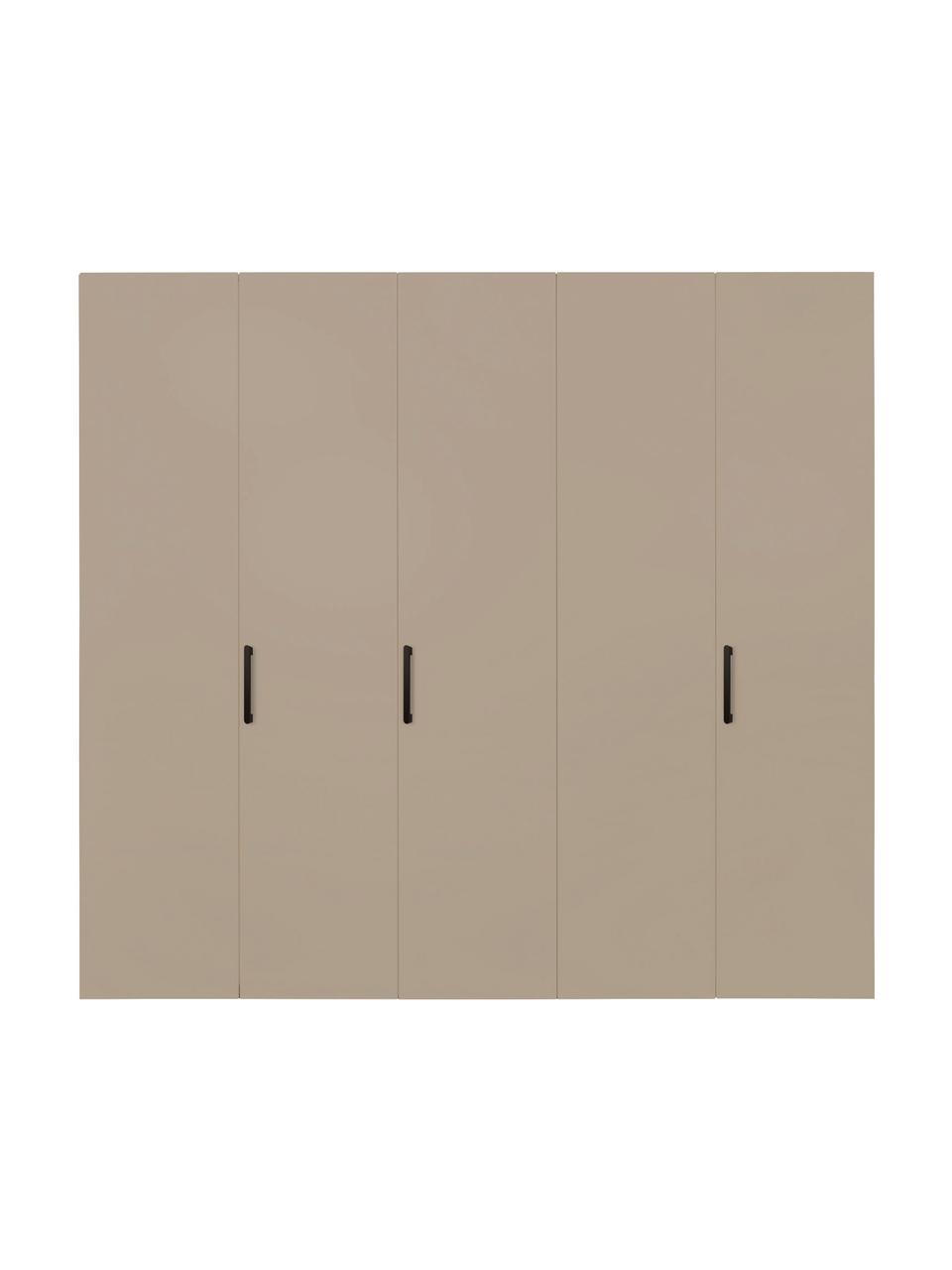 Draaideurkast Madison 5 deuren, inclusief montageservice, Frame: panelen op houtbasis, gel, Zandkleurig, zonder spiegeldeur, B 252 x H 230 cm