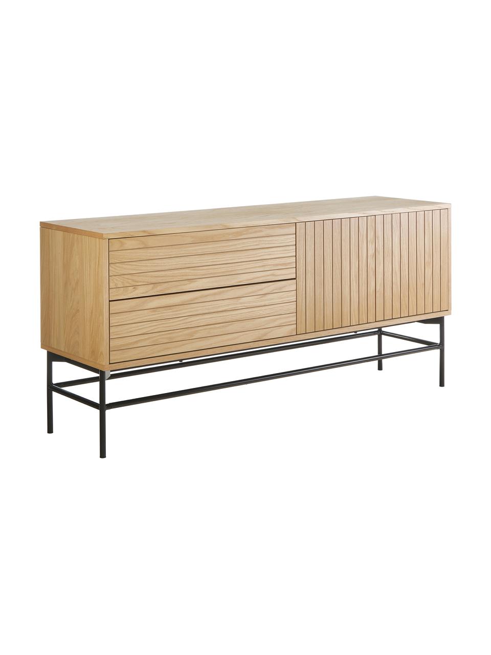 Enfilade moderne Johan, Brun clair, larg. 160 x haut. 75 cm