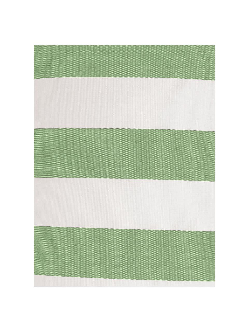 Funda de cojín a rayas para exterior Santorin, 100% polipropileno, Teflon® recubierto, Verde, blanco, An 40 x L 60 cm