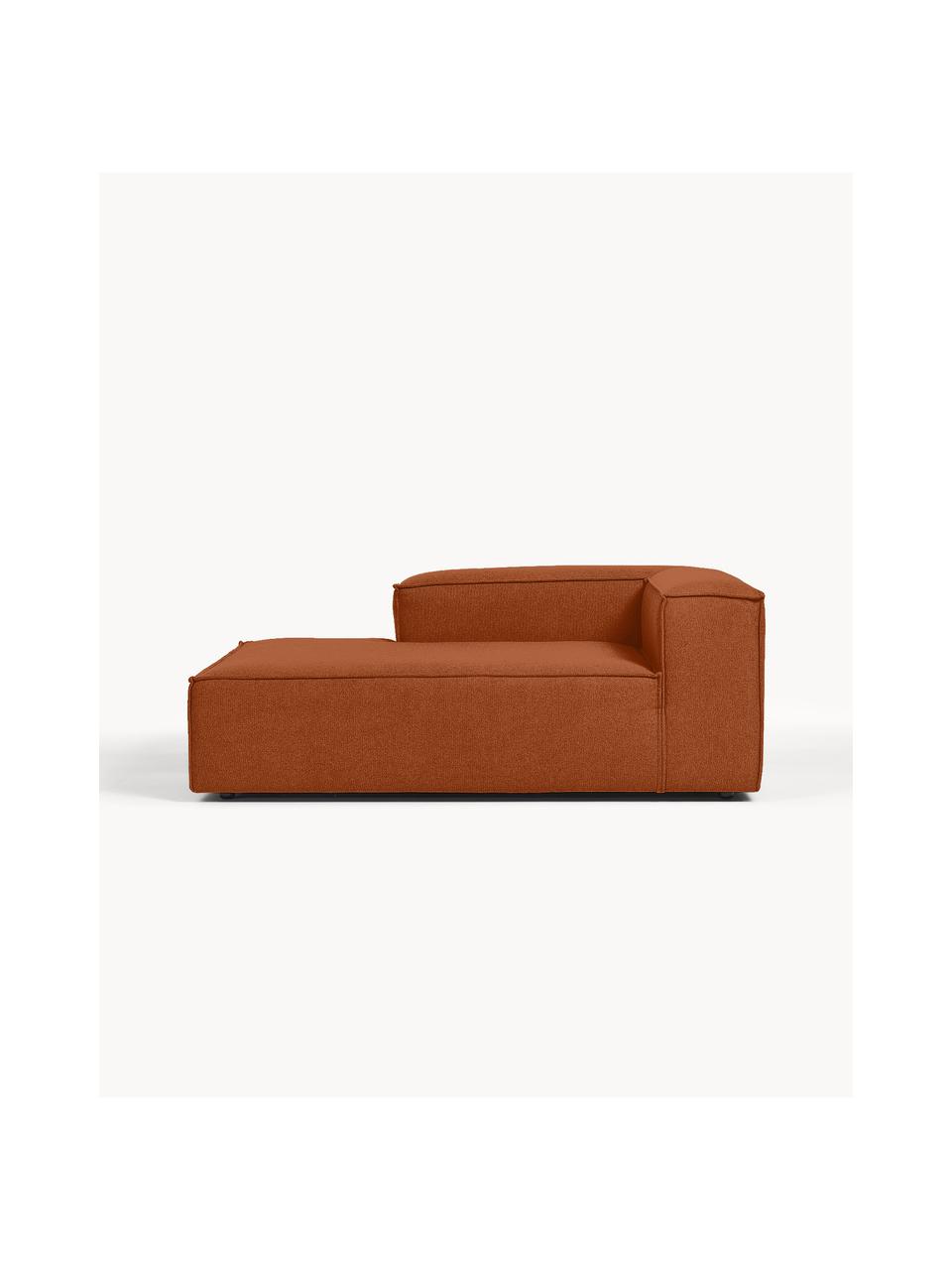 Szezlong modułowy Lennon, Tapicerka: 100% poliester Dzięki tka, Stelaż: lite drewno, sklejka, Nogi: tworzywo sztuczne, Terakotowa tkanina, S 119 x G 180 cm, lewostronna