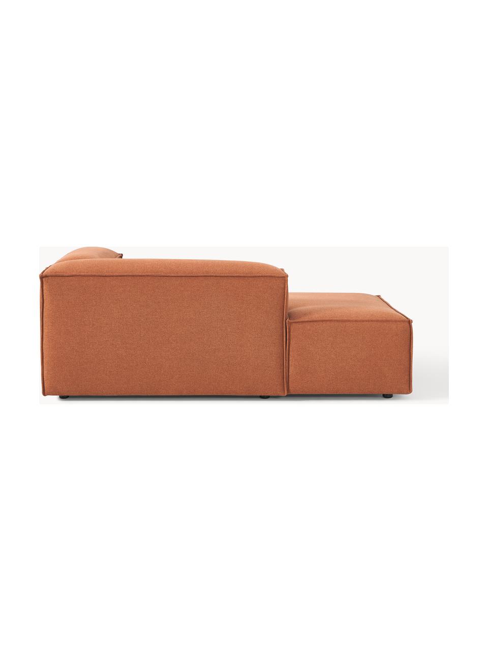 Chaise longue hoekmodule Lennon, Bekleding: 100% polyester De slijtva, Frame: massief grenenhout, multi, Poten: kunststof Dit product is , Geweven stof terracotta, B 119 x D 180 cm, hoekdeel links