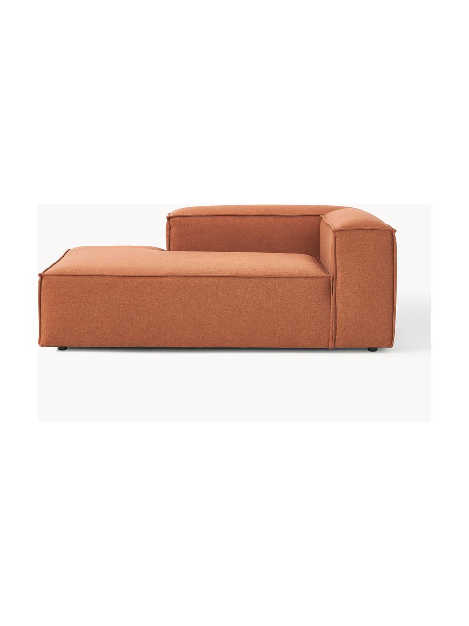 Chaise longue hoekmodule Lennon, Bekleding: 100% polyester De slijtva, Frame: massief grenenhout, multi, Poten: kunststof Dit product is , Geweven stof terracotta, B 119 x D 180 cm, hoekdeel links